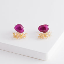 Load image into Gallery viewer, Fairy ruby and rose quartz earrings - Kolekto 
