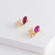 Load image into Gallery viewer, Fairy ruby and rose quartz earrings - Kolekto 
