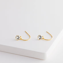 Load image into Gallery viewer, Gemstone quartz half hoop earrings - Kolekto 
