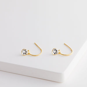 Gemstone quartz half hoop earrings - Kolekto 