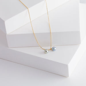 Baby Akoya pearl double pearl necklace - Kolekto 