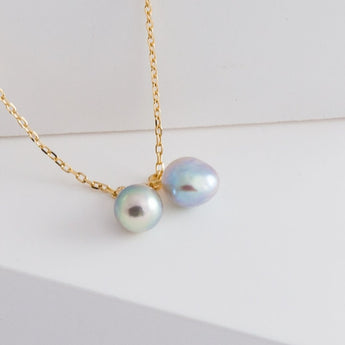 Baby Akoya pearl double pearl necklace - Kolekto 