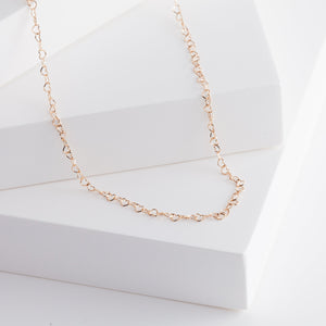 Heart chain long necklace (rose gold)