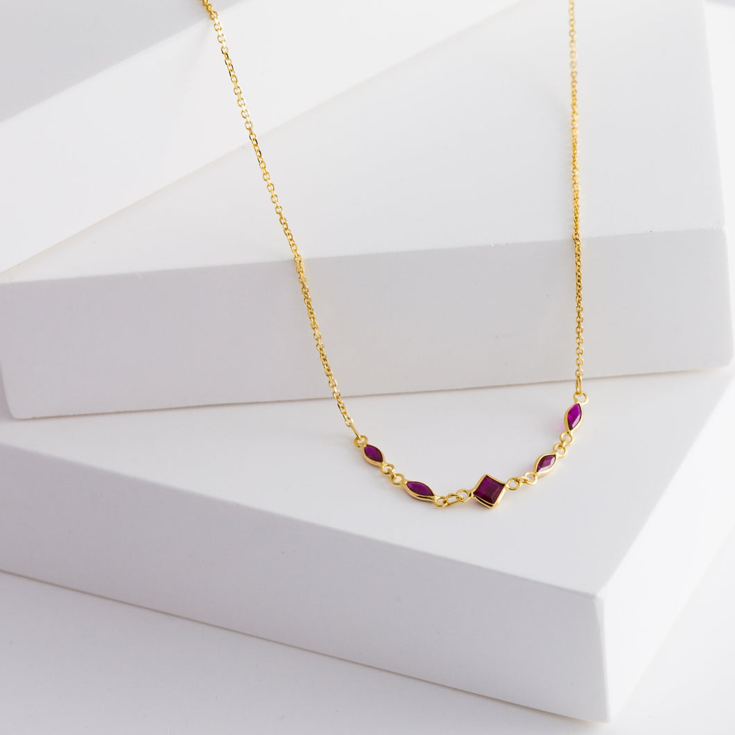 Gemstone ruby necklace - Kolekto 