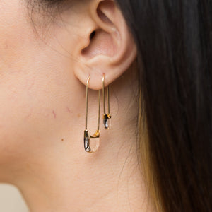 Drop oval quartz earring - Kolekto 