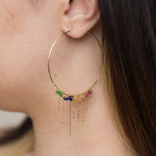 Load image into Gallery viewer, Rainbow mixed beaded large hoop earrings - Kolekto 
