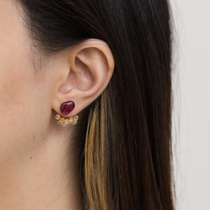 Fairy ruby and rose quartz earrings - Kolekto 