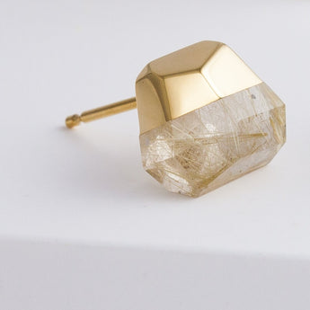 Rock rutilated quartz earrings - Kolekto 